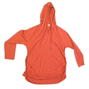 Ginkana Vibrant Orange Ruched Lightweight Hoodie XXL